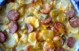 SCALLOPED POTATOES AND SAUSAGE – The Southern Woman Cooks
